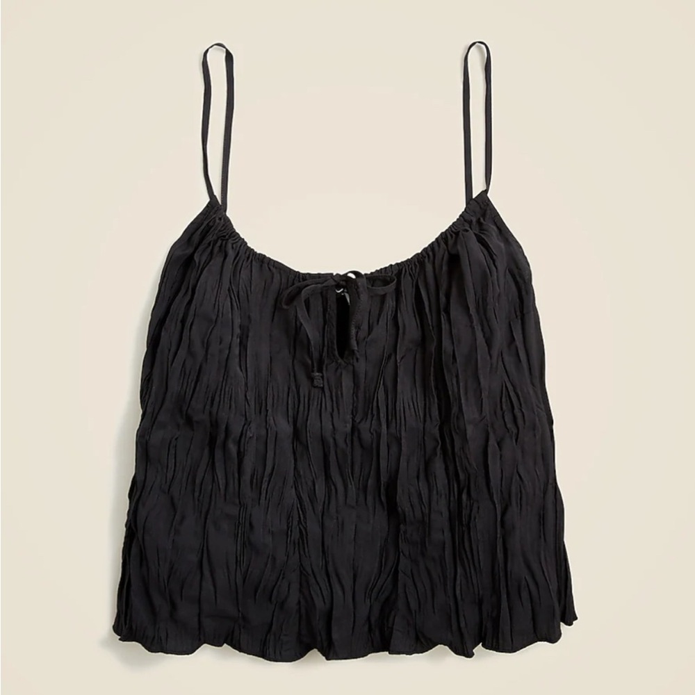 J. Crew Black Crinkle Tank Top Classic top